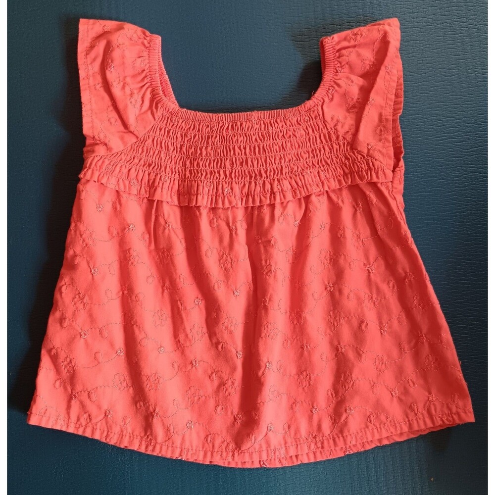 Shirt 18 months Healthtex Girl's Sleeveless Pink Shirring Baby Top